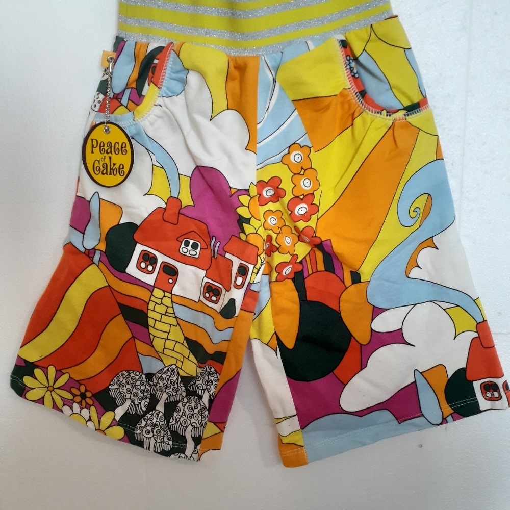 Peace of Cake Retro 1970s Girl's Long Shorts New